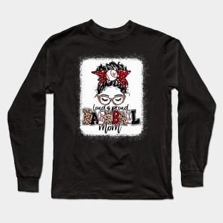 Baseball Mom Leopard Shirt Loud And Proud Baseball Mom Long Sleeve T-Shirt